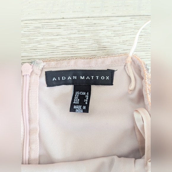 AIDAN MATTOX Light Pink/Blush Blouson Beaded Dress Size 4 - Picture 14 of 16